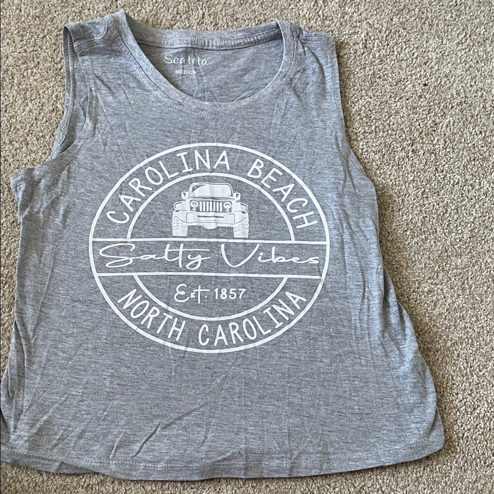 Gray Carolina Beach Tank Top